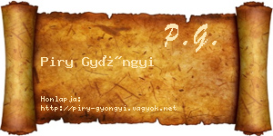 Piry Gyöngyi névjegykártya